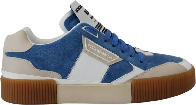 Dolce & Gabbana Authentieke lage sneakers Wit Blauw Beige Blue Heren