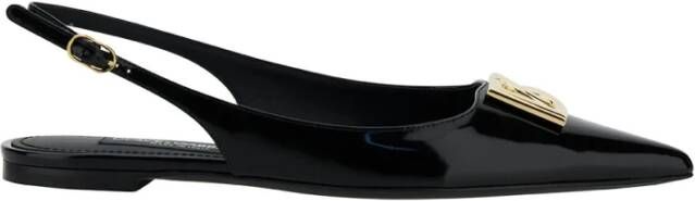 Dolce & Gabbana Slingback pumps van lakleer met DG-gesp Black Dames