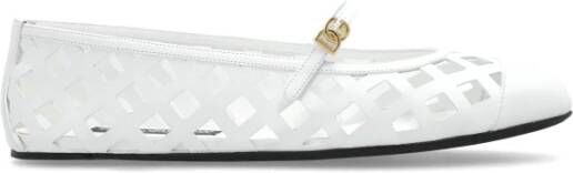 Dolce&Gabbana Loafers & ballerina schoenen Ballerinas Leather White in wit