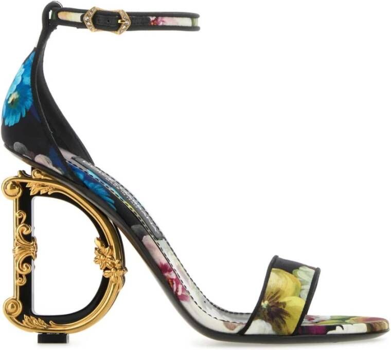 Dolce & Gabbana Bedrukte satijnen Keira sandalen Multicolor Dames