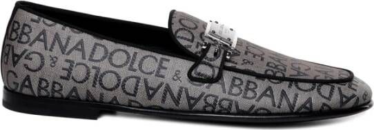 Dolce & Gabbana Loafers met handtekening monogram Brown Heren