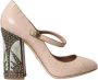 Dolce & Gabbana Beige Leren Mary Jane Pumps Beige Dames - Thumbnail 1