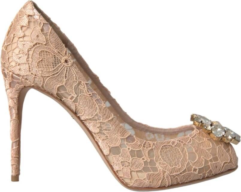 Dolce & Gabbana Beige Taormina Kristal Hakken Pumps Schoenen Beige Dames