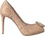 Dolce & Gabbana Beige Taormina Kristal Hakken Pumps Schoenen Beige Dames - Thumbnail 1