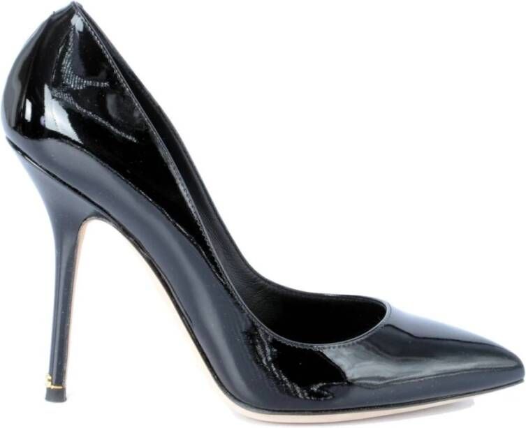 Dolce & Gabbana Bellucci Hak Patroon Leren Schoenen Black Dames