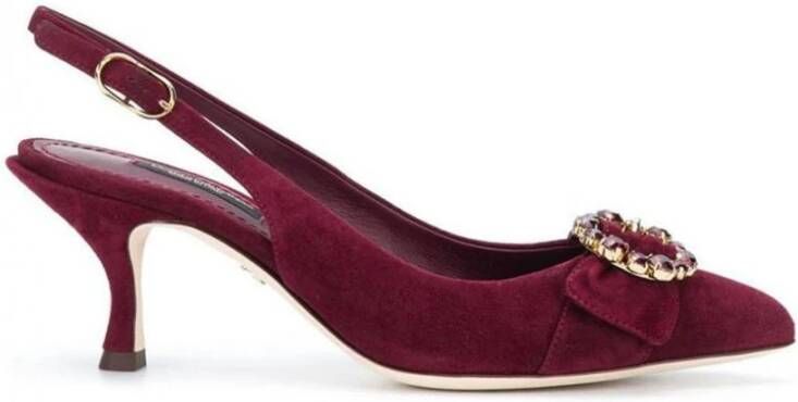 Dolce & Gabbana Luxe Rode Suède Pumps Red Dames