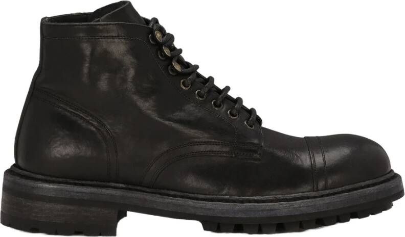 Dolce & Gabbana Zwarte Veterschoenen Enkellaarsjes voor Heren Black Heren