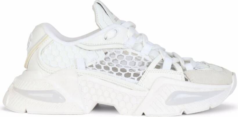 Dolce & Gabbana Bianco Mesh Low-Top Sneaker White Dames