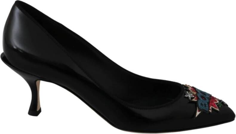 Dolce & Gabbana Zwarte Leren Boom Hakken Pumps Schoenen Black Dames