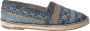 Dolce & Gabbana Blauw Grijs Leren Espadrilles Schoenen Blue Heren - Thumbnail 1