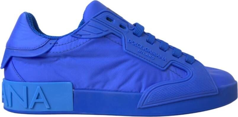 Dolce & Gabbana Blauw Leren Lage Top Sneakers Schoenen Blue Dames