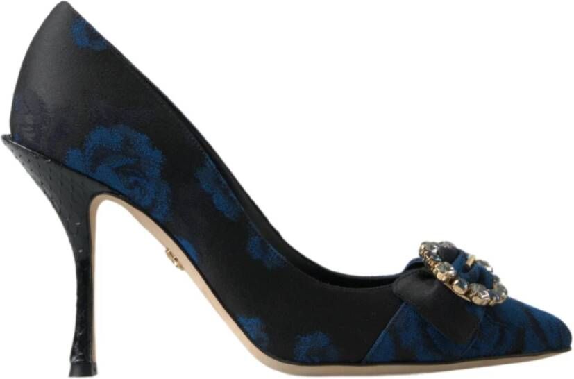 Dolce & Gabbana Blauwe Kristalversierde Elegante Pumps Blue Dames