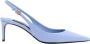 Dolce & Gabbana Blauwe Leren Pumps Vierkante Neus Stiletto Blue Dames - Thumbnail 1