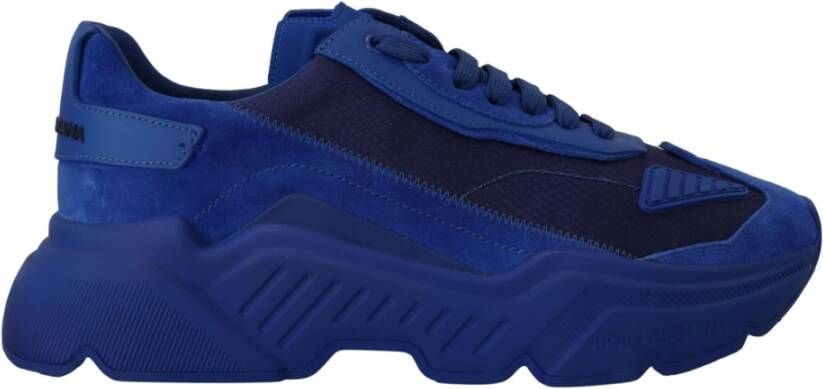 Dolce & Gabbana Blauwe Leren Sport Daymaster Sneakers Blue Heren