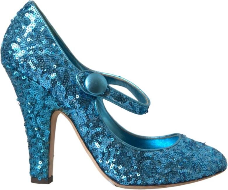 Dolce & Gabbana Blauwe Pailletten Mary Jane Pumps Blue Dames