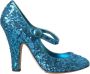 Dolce & Gabbana Blauwe Pailletten Mary Jane Pumps Blue Dames - Thumbnail 1