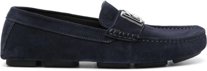 Dolce & Gabbana Blauwe platte schoenen voor vrouwen Blue Heren