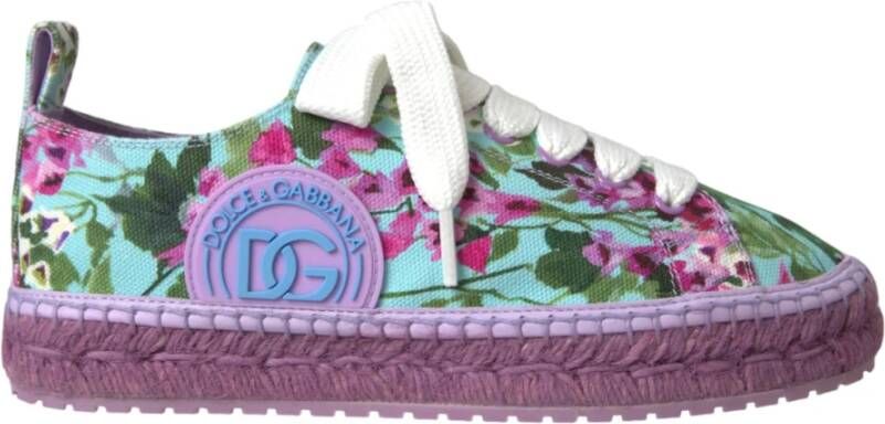 Dolce & Gabbana Bloemen Canvas Espadrilles Sneakers Multicolor Dames