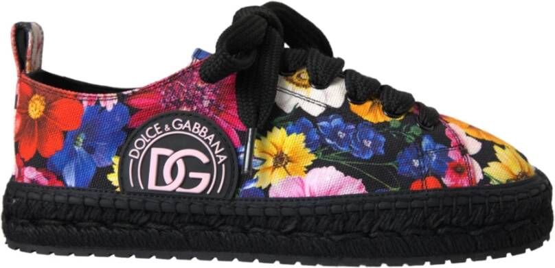 Dolce & Gabbana Bloemen Canvas Espadrilles Sneakers Multicolor Dames