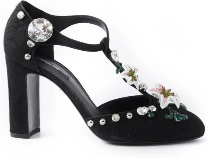 Dolce & Gabbana Bloemen- en juweelhakken Zwart Dames