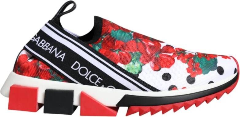 Dolce & Gabbana Bloemen Sorrento Sneakers met Logo Details Multicolor Dames