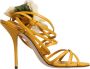 Dolce & Gabbana Bloemen Stiletto Hak Leren Sandalen Orange Dames - Thumbnail 1