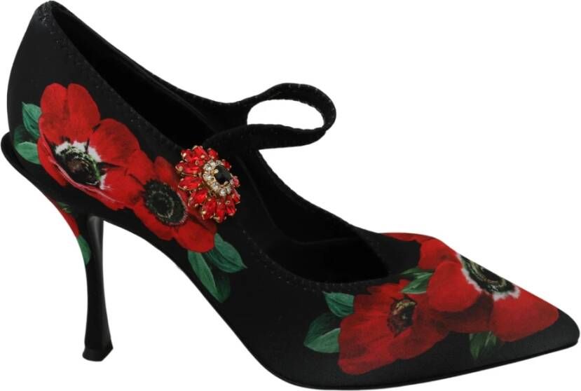 Dolce & Gabbana Bloemige Mary Janes Pumps met kristaldetail Multicolor Dames