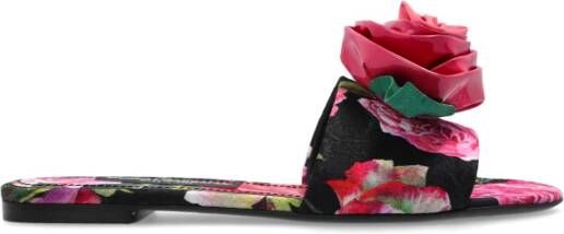 Dolce & Gabbana Bloemmotief slides Pink Dames