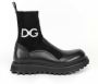 Dolce & Gabbana Horse calfskin ankle boots with branded sock Zwart Heren - Thumbnail 1