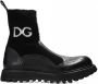 Dolce & Gabbana Horse calfskin ankle boots with branded sock Zwart Heren - Thumbnail 12