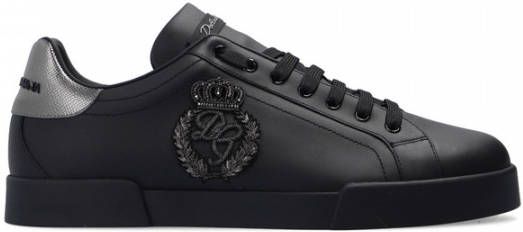 Dolce & Gabbana Statement Leren Sneakers Black Heren