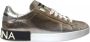 Dolce & Gabbana Bronze Metallic Logo Sneaker Schoenen Brown Heren - Thumbnail 1