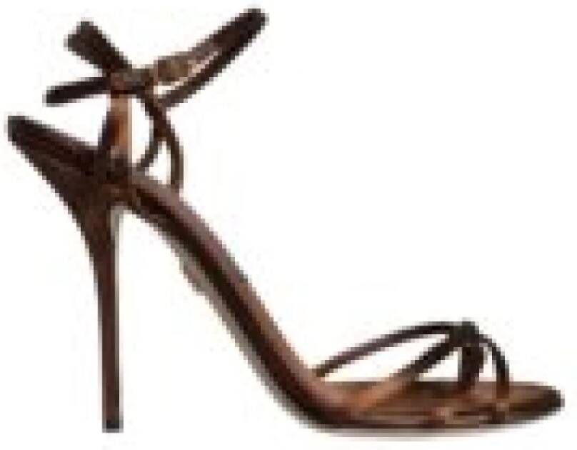 Dolce & Gabbana Bronzen Stiletto High Heels Sandalen Schoenen Brown Dames