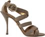 Dolce & Gabbana Bronzen Kristal Stiletto Hakken Sandalen Gray Dames - Thumbnail 1