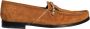 Dolce & Gabbana Bruin Fluweel Leren Logo Mocassin Schoenen Brown Heren - Thumbnail 1