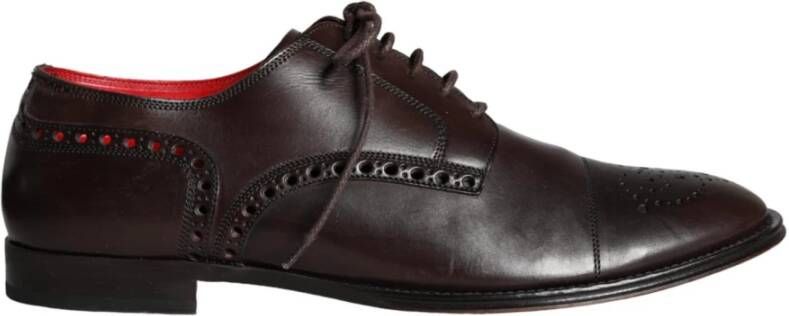 Dolce & Gabbana Bruin leren Oxford schoenen Brown Heren