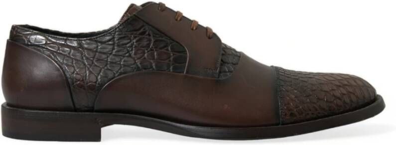 Dolce & Gabbana Bruine Krokodillenleren Oxford Schoenen Brown Heren