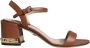 Dolce & Gabbana Bruine Leren Enkelband Sandalen Brown Dames - Thumbnail 1