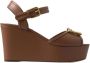 Dolce & Gabbana Bruine Leren Sleehak Sandalen met Amore Logo Brown Dames - Thumbnail 8