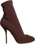 Dolce & Gabbana Bruine Stilettohak Enkellaarzen Leer Brown Dames - Thumbnail 1