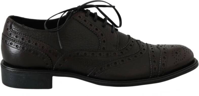 Dolce & Gabbana Bruine Wingtip Derby Schoenen Black Heren