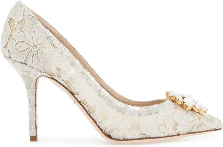 Dolce & Gabbana Charmant Kant Kristal Bloem Pumps Gray Dames