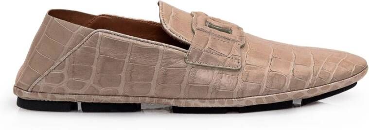 Dolce & Gabbana Croco Driver Moccasins Brown Heren