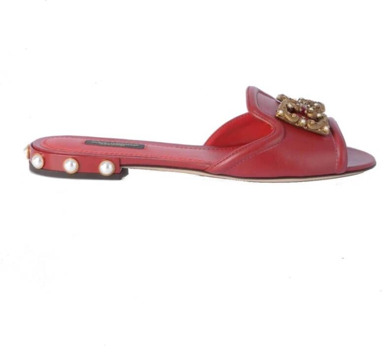 Dolce & Gabbana Dames Amore Parels Sandalen Red Dames