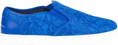 Dolce & Gabbana Dames Slip-Ons Kant Hak Print Blue Dames