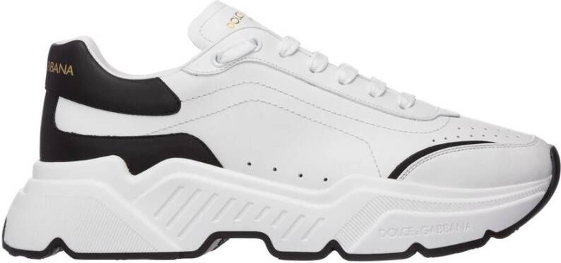 Dolce & Gabbana Witte Sneakers Lichtgewicht Ronde Neus Vetersluiting White