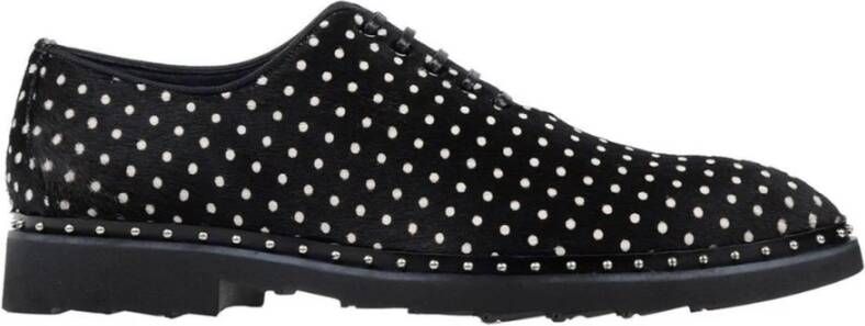 Dolce & Gabbana Derby schoenen met polka dot ponyhuid Black Heren