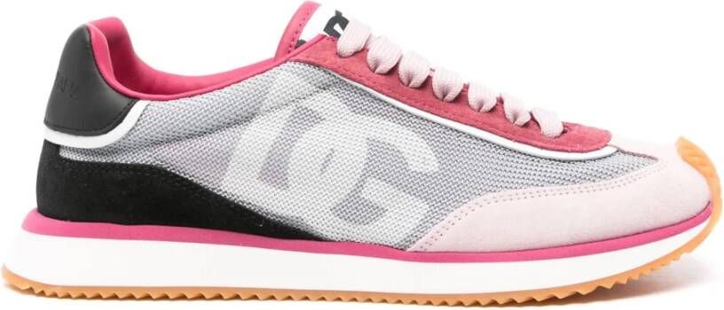 Dolce & Gabbana Dragon Lage Sneaker in Grijs Roze Pink Dames