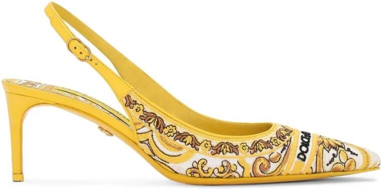 Dolce & Gabbana Elegant Slingback Pumps Yellow Dames