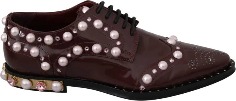 Dolce & Gabbana Elegante bordeaux veterschoenen Brown Dames